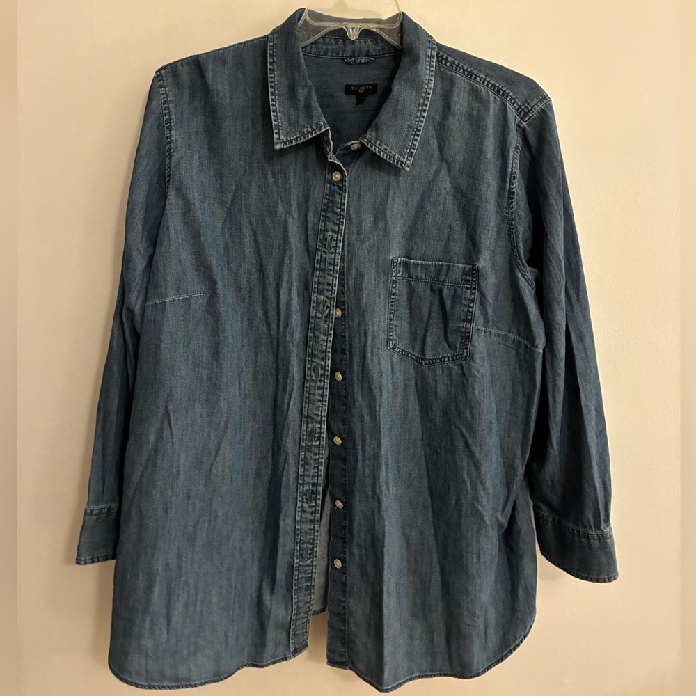 Talbots Women's Denim Button-Down Shirt, size 3X